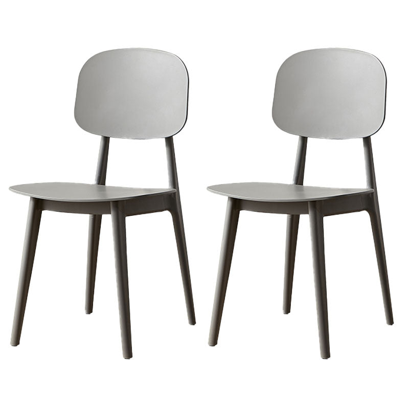 Scandinavian Design Open Back Dining Side Chair Plastic Dining Armless Chair Grey 2 Piece Set Clearhalo ' kitchen&dining_furn' 'Dining Chairs' 'Dining Tables & Seating' 'dining_chair' 'furn' 'furn_dining_chair' 'Furniture' 'furniture_dining_chair' 'Kitchen & Dining Furniture' 'kitchen' 4600184