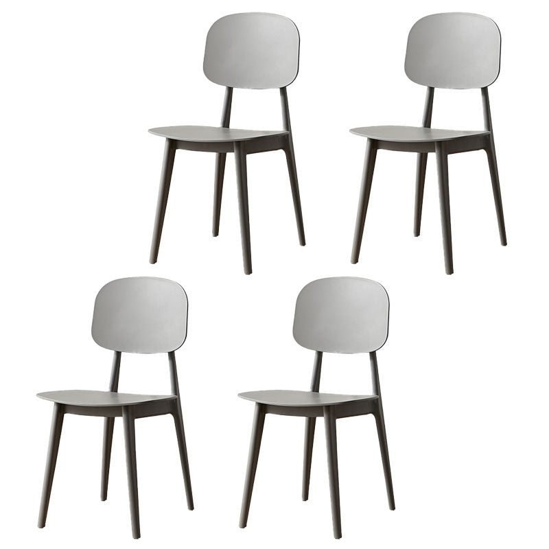 Scandinavian Design Open Back Dining Side Chair Plastic Dining Armless Chair Grey 4 Piece Set Clearhalo ' kitchen&dining_furn' 'Dining Chairs' 'Dining Tables & Seating' 'dining_chair' 'furn' 'furn_dining_chair' 'Furniture' 'furniture_dining_chair' 'Kitchen & Dining Furniture' 'kitchen' 4600186