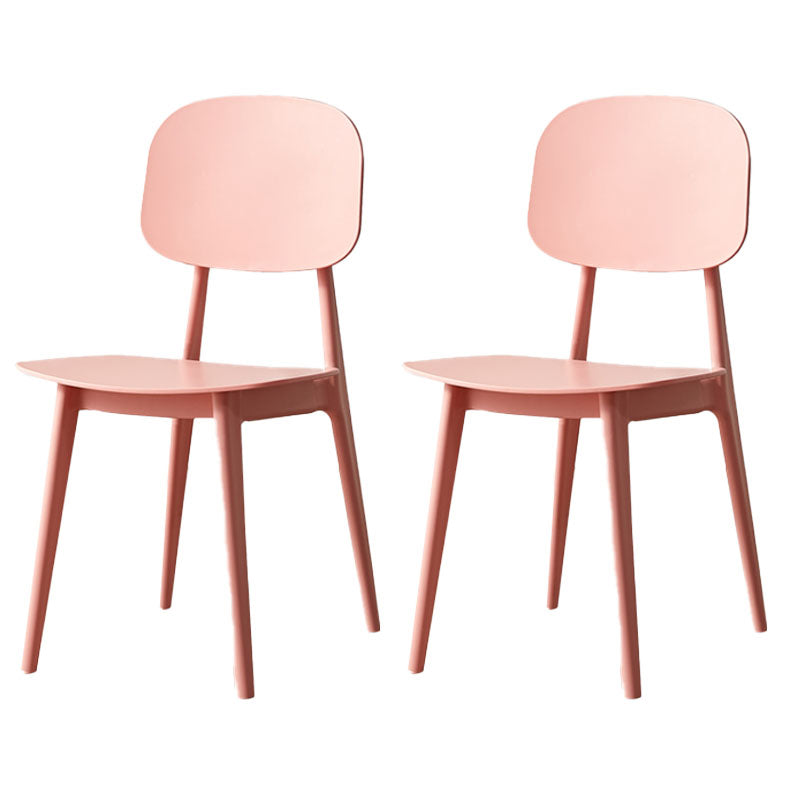 Scandinavian Design Open Back Dining Side Chair Plastic Dining Armless Chair Pink 2 Piece Set Clearhalo ' kitchen&dining_furn' 'Dining Chairs' 'Dining Tables & Seating' 'dining_chair' 'furn' 'furn_dining_chair' 'Furniture' 'furniture_dining_chair' 'Kitchen & Dining Furniture' 'kitchen' 4600188