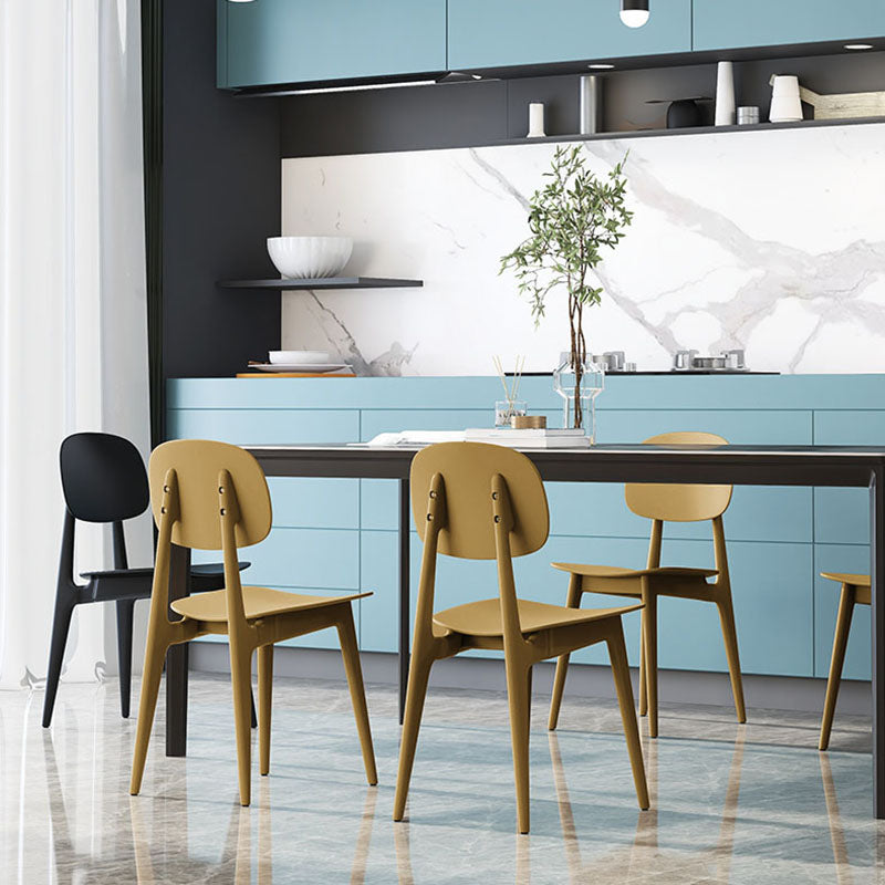 Scandinavian Design Open Back Dining Side Chair Plastic Dining Armless Chair Clearhalo ' kitchen&dining_furn' 'Dining Chairs' 'Dining Tables & Seating' 'dining_chair' 'furn' 'furn_dining_chair' 'Furniture' 'furniture_dining_chair' 'Kitchen & Dining Furniture' 'kitchen' 4600191