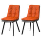Industrial Style Faux Leather Dining Chairs Armless Solid Back Chair Orange 2 Piece Set Clearhalo ' kitchen&dining_furn' 'Dining Chairs' 'Dining Tables & Seating' 'dining_chair' 'furn' 'furn_dining_chair' 'Furniture' 'furniture_dining_chair' 'Kitchen & Dining Furniture' 'kitchen' 4600198