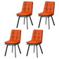 Industrial Style Faux Leather Dining Chairs Armless Solid Back Chair Orange 4 Piece Set Clearhalo ' kitchen&dining_furn' 'Dining Chairs' 'Dining Tables & Seating' 'dining_chair' 'furn' 'furn_dining_chair' 'Furniture' 'furniture_dining_chair' 'Kitchen & Dining Furniture' 'kitchen' 4600200