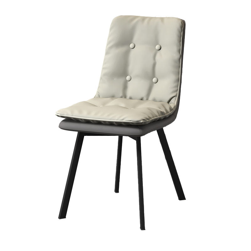 Industrial Style Faux Leather Dining Chairs Armless Solid Back Chair Clearhalo ' kitchen&dining_furn' 'Dining Chairs' 'Dining Tables & Seating' 'dining_chair' 'furn' 'furn_dining_chair' 'Furniture' 'furniture_dining_chair' 'Kitchen & Dining Furniture' 'kitchen' 4600204