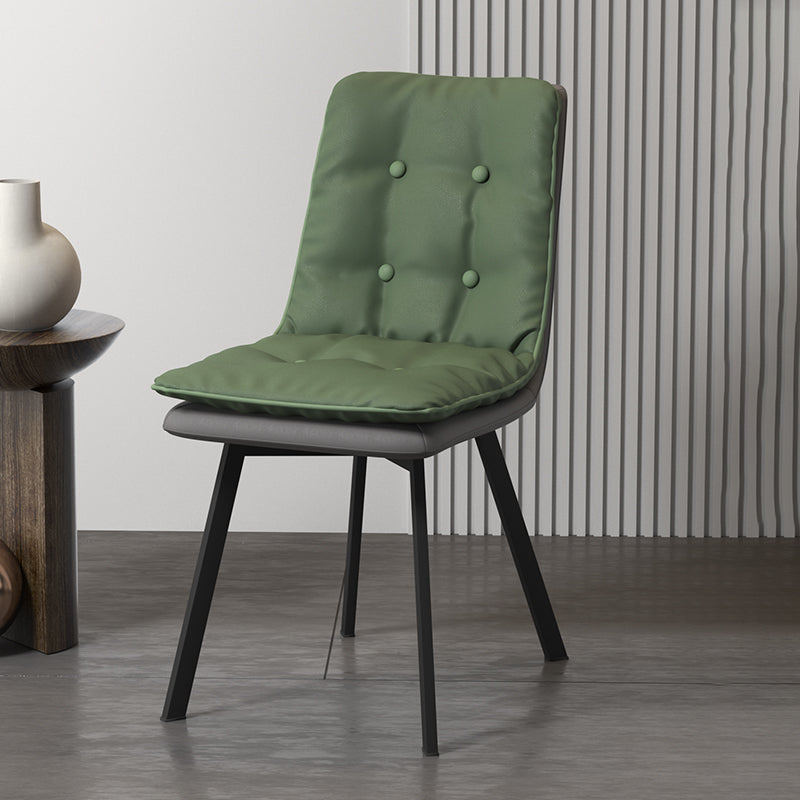 Industrial Style Faux Leather Dining Chairs Armless Solid Back Chair Blackish Green 1 Piece Clearhalo ' kitchen&dining_furn' 'Dining Chairs' 'Dining Tables & Seating' 'dining_chair' 'furn' 'furn_dining_chair' 'Furniture' 'furniture_dining_chair' 'Kitchen & Dining Furniture' 'kitchen' 4600209