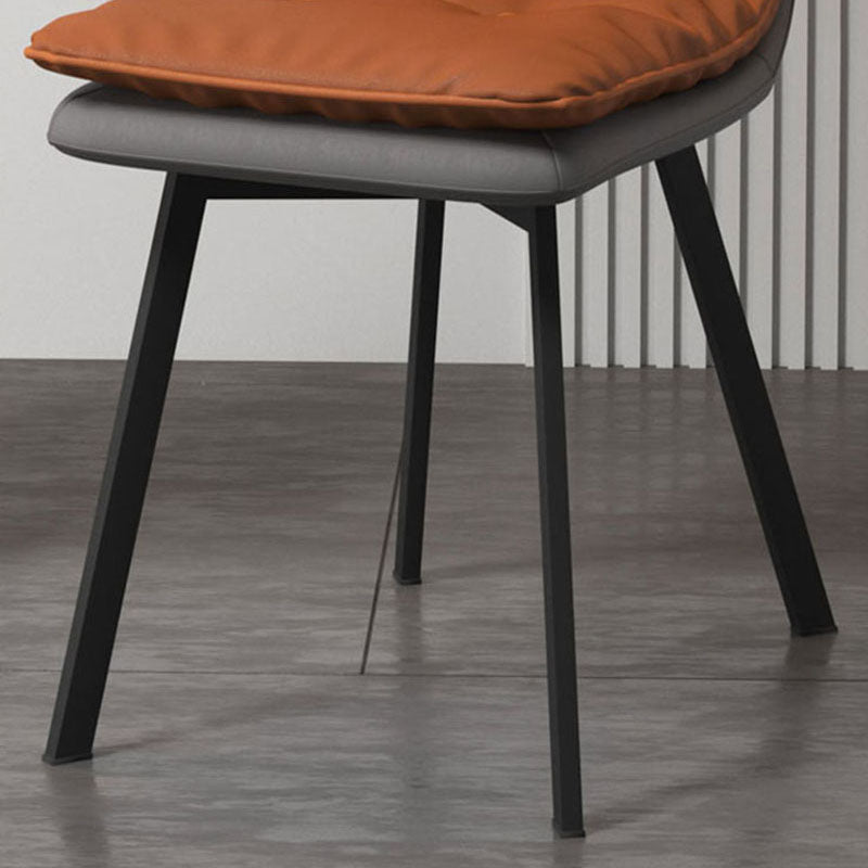 Industrial Style Faux Leather Dining Chairs Armless Solid Back Chair Clearhalo ' kitchen&dining_furn' 'Dining Chairs' 'Dining Tables & Seating' 'dining_chair' 'furn' 'furn_dining_chair' 'Furniture' 'furniture_dining_chair' 'Kitchen & Dining Furniture' 'kitchen' 4600211