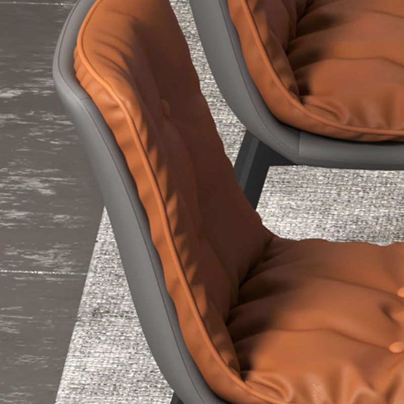 Industrial Style Faux Leather Dining Chairs Armless Solid Back Chair Clearhalo ' kitchen&dining_furn' 'Dining Chairs' 'Dining Tables & Seating' 'dining_chair' 'furn' 'furn_dining_chair' 'Furniture' 'furniture_dining_chair' 'Kitchen & Dining Furniture' 'kitchen' 4600212