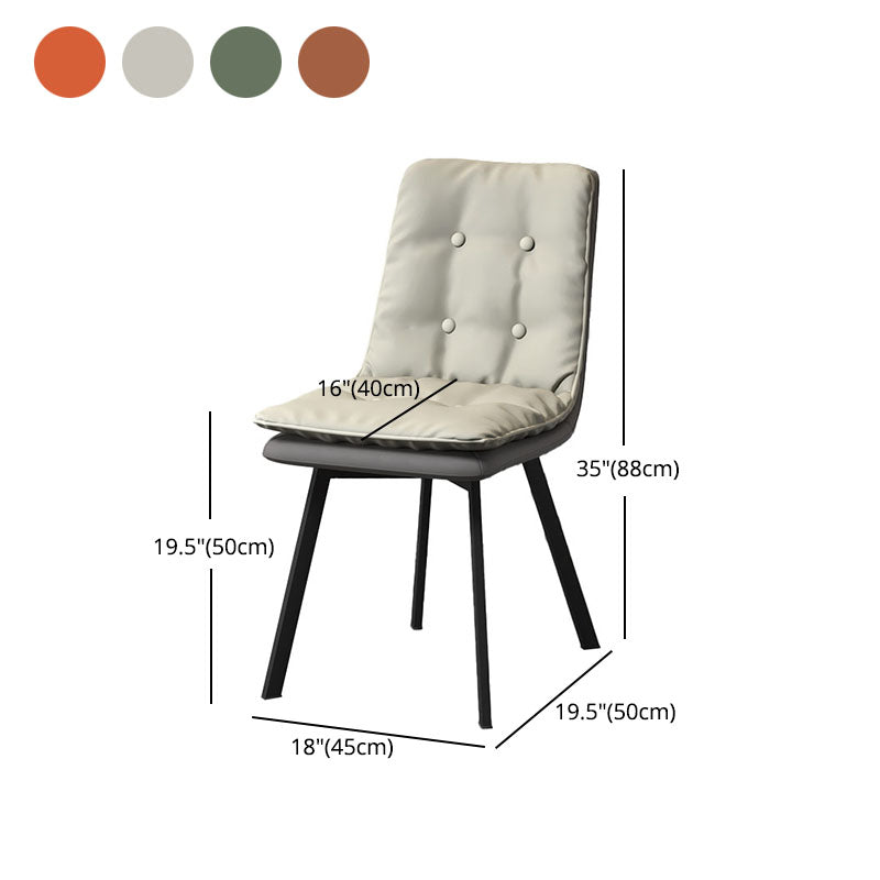 Industrial Style Faux Leather Dining Chairs Armless Solid Back Chair Clearhalo ' kitchen&dining_furn' 'Dining Chairs' 'Dining Tables & Seating' 'dining_chair' 'furn' 'furn_dining_chair' 'Furniture' 'furniture_dining_chair' 'Kitchen & Dining Furniture' 'kitchen' 4600218