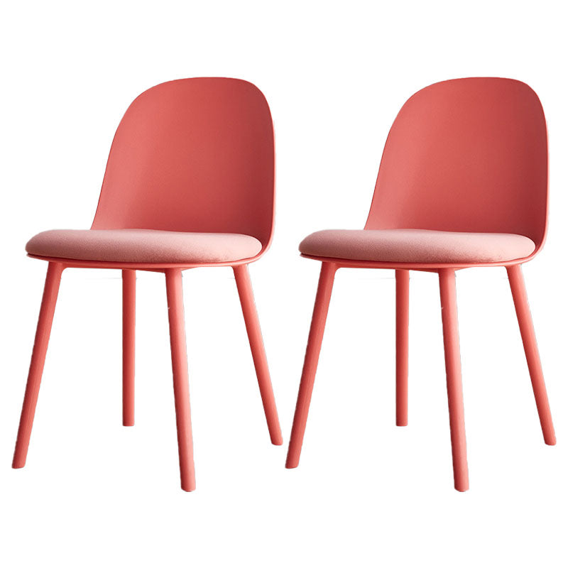 Contemporary Chair Dining Armless Side Chairs with Plastic Legs for Kitchen Rose Bloom 2 Piece Set Clearhalo ' kitchen&dining_furn' 'Dining Chairs' 'Dining Tables & Seating' 'dining_chair' 'furn' 'furn_dining_chair' 'Furniture' 'furniture_dining_chair' 'Kitchen & Dining Furniture' 'kitchen' 4600221