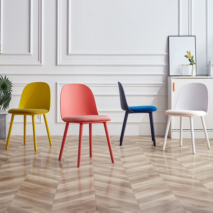 Contemporary Chair Dining Armless Side Chairs with Plastic Legs for Kitchen Clearhalo ' kitchen&dining_furn' 'Dining Chairs' 'Dining Tables & Seating' 'dining_chair' 'furn' 'furn_dining_chair' 'Furniture' 'furniture_dining_chair' 'Kitchen & Dining Furniture' 'kitchen' 4600224