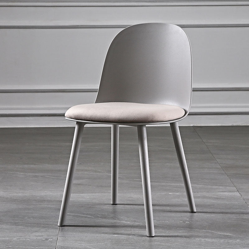 Contemporary Chair Dining Armless Side Chairs with Plastic Legs for Kitchen Silver Gray 1 Piece Clearhalo ' kitchen&dining_furn' 'Dining Chairs' 'Dining Tables & Seating' 'dining_chair' 'furn' 'furn_dining_chair' 'Furniture' 'furniture_dining_chair' 'Kitchen & Dining Furniture' 'kitchen' 4600225