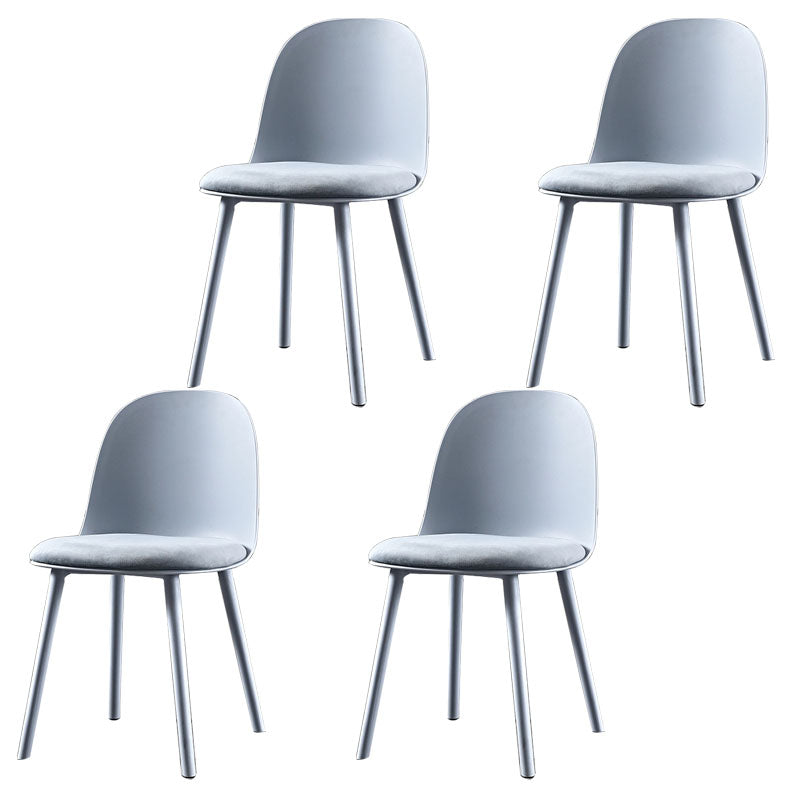 Contemporary Chair Dining Armless Side Chairs with Plastic Legs for Kitchen Grey 4 Piece Set Clearhalo ' kitchen&dining_furn' 'Dining Chairs' 'Dining Tables & Seating' 'dining_chair' 'furn' 'furn_dining_chair' 'Furniture' 'furniture_dining_chair' 'Kitchen & Dining Furniture' 'kitchen' 4600236