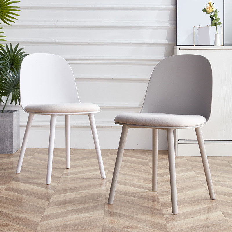 Contemporary Chair Dining Armless Side Chairs with Plastic Legs for Kitchen Clearhalo ' kitchen&dining_furn' 'Dining Chairs' 'Dining Tables & Seating' 'dining_chair' 'furn' 'furn_dining_chair' 'Furniture' 'furniture_dining_chair' 'Kitchen & Dining Furniture' 'kitchen' 4600242