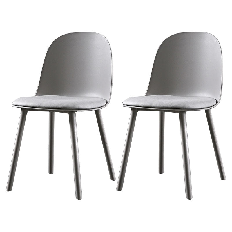 Contemporary Chair Dining Armless Side Chairs with Plastic Legs for Kitchen Light Gray 2 Piece Set Clearhalo ' kitchen&dining_furn' 'Dining Chairs' 'Dining Tables & Seating' 'dining_chair' 'furn' 'furn_dining_chair' 'Furniture' 'furniture_dining_chair' 'Kitchen & Dining Furniture' 'kitchen' 4600244