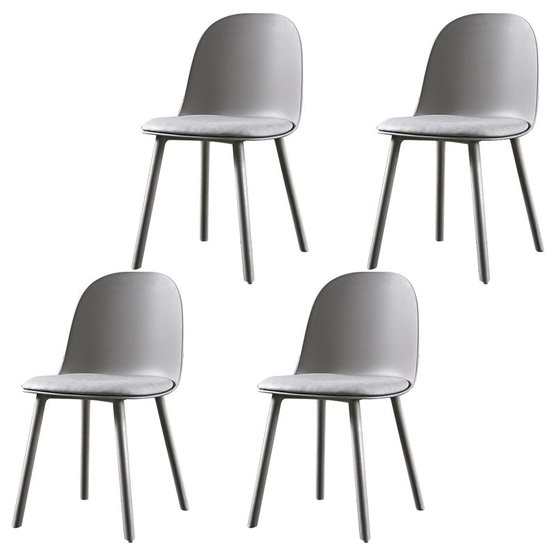 Contemporary Chair Dining Armless Side Chairs with Plastic Legs for Kitchen Light Gray 4 Piece Set Clearhalo ' kitchen&dining_furn' 'Dining Chairs' 'Dining Tables & Seating' 'dining_chair' 'furn' 'furn_dining_chair' 'Furniture' 'furniture_dining_chair' 'Kitchen & Dining Furniture' 'kitchen' 4600245