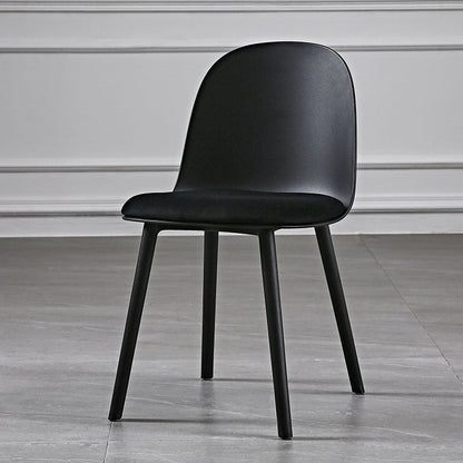 Contemporary Chair Dining Armless Side Chairs with Plastic Legs for Kitchen Black 1 Piece Clearhalo ' kitchen&dining_furn' 'Dining Chairs' 'Dining Tables & Seating' 'dining_chair' 'furn' 'furn_dining_chair' 'Furniture' 'furniture_dining_chair' 'Kitchen & Dining Furniture' 'kitchen' 4600246