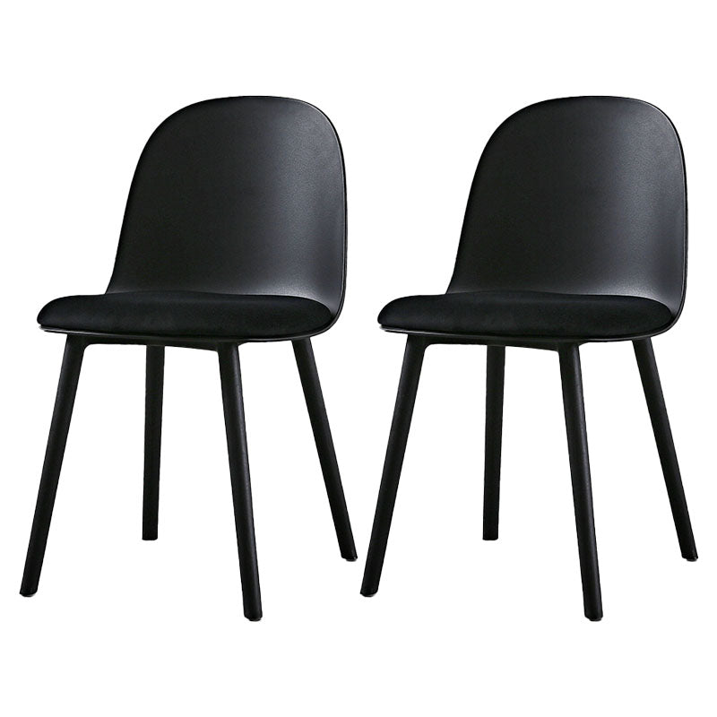 Contemporary Chair Dining Armless Side Chairs with Plastic Legs for Kitchen Black 2 Piece Set Clearhalo ' kitchen&dining_furn' 'Dining Chairs' 'Dining Tables & Seating' 'dining_chair' 'furn' 'furn_dining_chair' 'Furniture' 'furniture_dining_chair' 'Kitchen & Dining Furniture' 'kitchen' 4600247