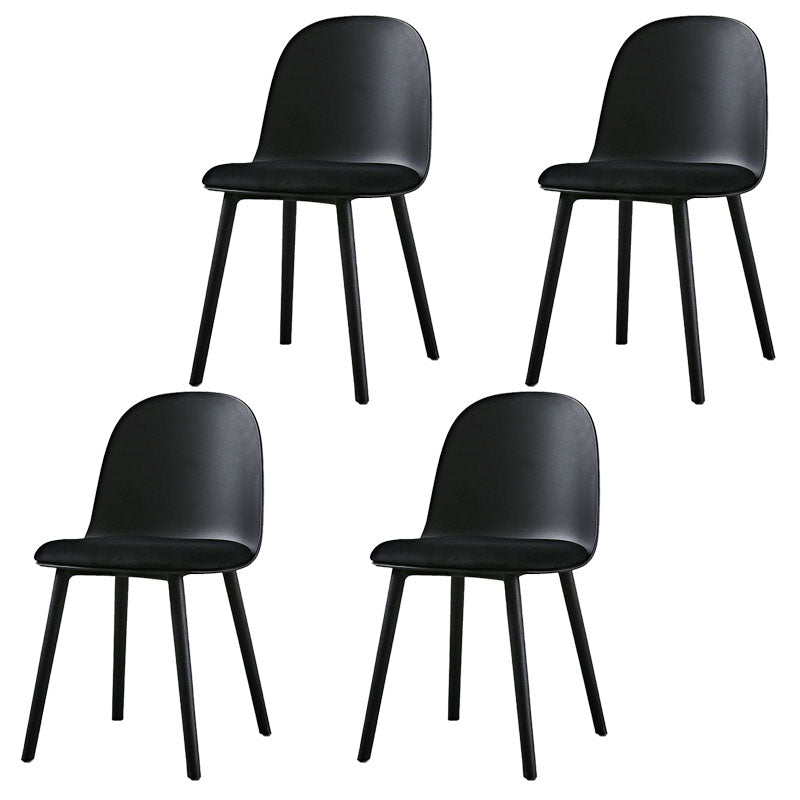 Contemporary Chair Dining Armless Side Chairs with Plastic Legs for Kitchen Black 4 Piece Set Clearhalo ' kitchen&dining_furn' 'Dining Chairs' 'Dining Tables & Seating' 'dining_chair' 'furn' 'furn_dining_chair' 'Furniture' 'furniture_dining_chair' 'Kitchen & Dining Furniture' 'kitchen' 4600248