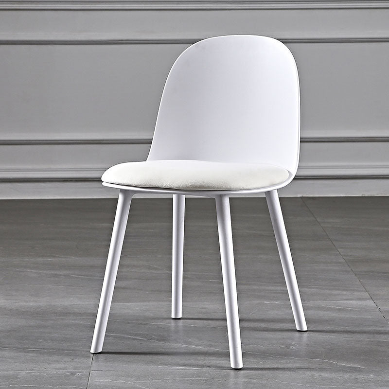 Contemporary Chair Dining Armless Side Chairs with Plastic Legs for Kitchen White 1 Piece Clearhalo ' kitchen&dining_furn' 'Dining Chairs' 'Dining Tables & Seating' 'dining_chair' 'furn' 'furn_dining_chair' 'Furniture' 'furniture_dining_chair' 'Kitchen & Dining Furniture' 'kitchen' 4600252