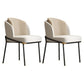 Modern Bedroom Parsons Side Chair Matte Finish Upholstered Dining Chair Off-White 2 Piece Set Clearhalo ' kitchen&dining_furn' 'Dining Chairs' 'Dining Tables & Seating' 'dining_chair' 'furn' 'furn_dining_chair' 'Furniture' 'furniture_dining_chair' 'Kitchen & Dining Furniture' 'kitchen' 4600257