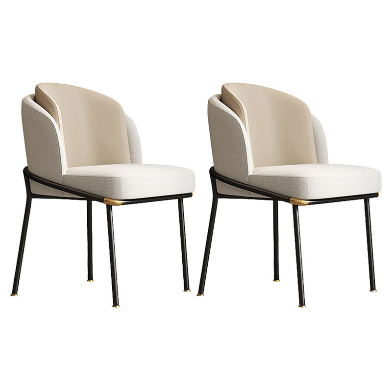 Modern Bedroom Parsons Side Chair Matte Finish Upholstered Dining Chair Off-White 2 Piece Set Clearhalo ' kitchen&dining_furn' 'Dining Chairs' 'Dining Tables & Seating' 'dining_chair' 'furn' 'furn_dining_chair' 'Furniture' 'furniture_dining_chair' 'Kitchen & Dining Furniture' 'kitchen' 4600257