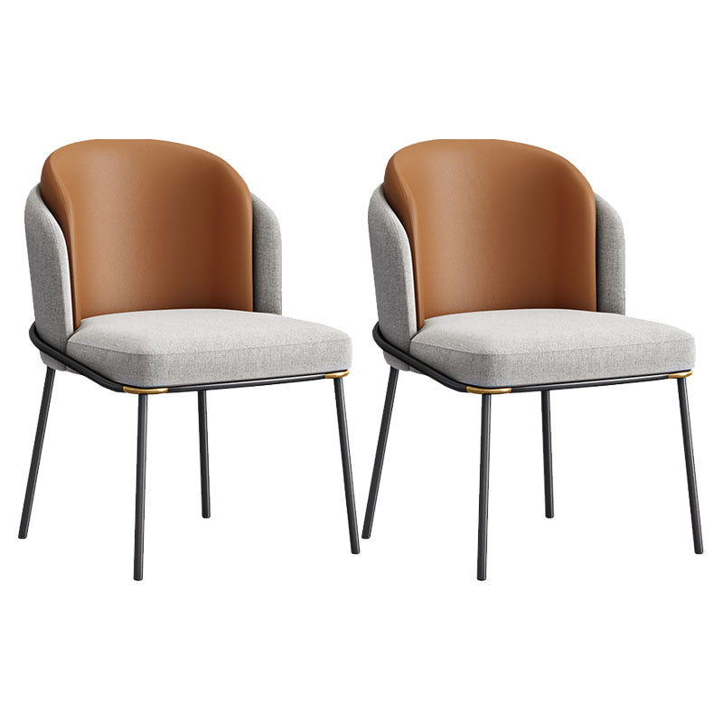 Modern Bedroom Parsons Side Chair Matte Finish Upholstered Dining Chair Gray-Orange 2 Piece Set Clearhalo ' kitchen&dining_furn' 'Dining Chairs' 'Dining Tables & Seating' 'dining_chair' 'furn' 'furn_dining_chair' 'Furniture' 'furniture_dining_chair' 'Kitchen & Dining Furniture' 'kitchen' 4600258