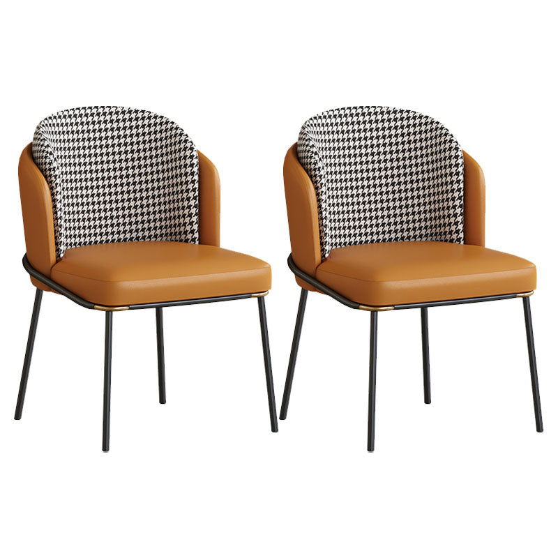 Modern Bedroom Parsons Side Chair Matte Finish Upholstered Dining Chair Orange 2 Piece Set Clearhalo ' kitchen&dining_furn' 'Dining Chairs' 'Dining Tables & Seating' 'dining_chair' 'furn' 'furn_dining_chair' 'Furniture' 'furniture_dining_chair' 'Kitchen & Dining Furniture' 'kitchen' 4600266