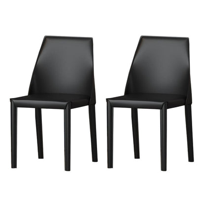 Contemporary Faux Leather Dining Chair Metal Dining Armless Chairs for Home Use Black 2 Piece Set Clearhalo ' kitchen&dining_furn' 'Dining Chairs' 'Dining Tables & Seating' 'dining_chair' 'furn' 'furn_dining_chair' 'Furniture' 'furniture_dining_chair' 'Kitchen & Dining Furniture' 'kitchen' 4600276