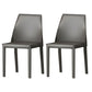 Contemporary Faux Leather Dining Chair Metal Dining Armless Chairs for Home Use Dark Gray 2 Piece Set Clearhalo ' kitchen&dining_furn' 'Dining Chairs' 'Dining Tables & Seating' 'dining_chair' 'furn' 'furn_dining_chair' 'Furniture' 'furniture_dining_chair' 'Kitchen & Dining Furniture' 'kitchen' 4600289