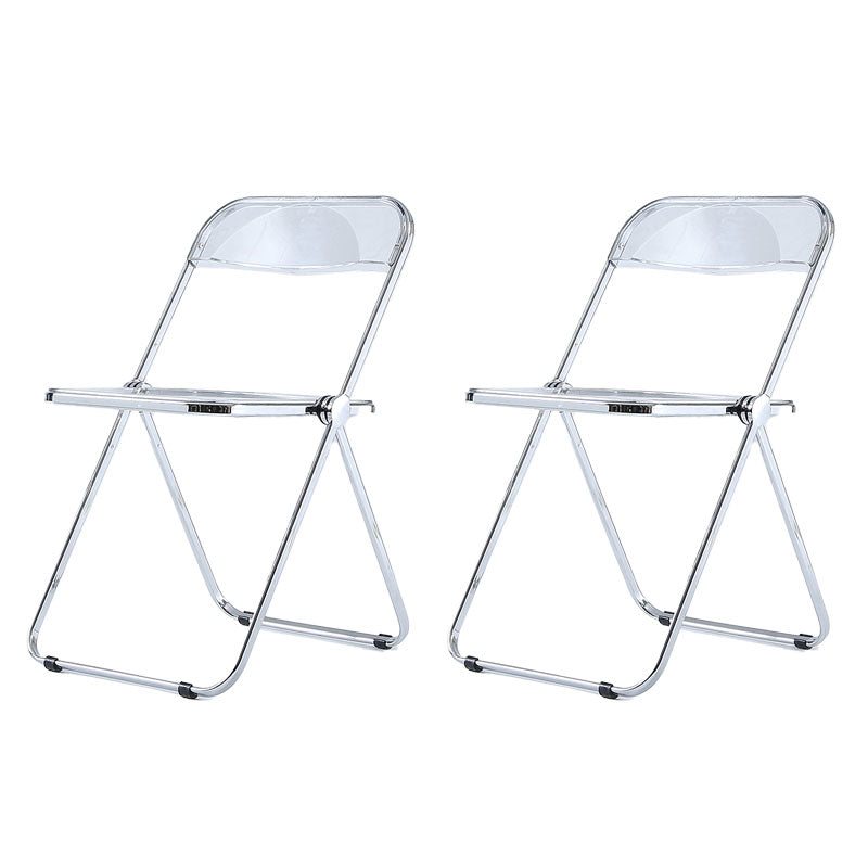 Industrial Style Open Back Dining Side Chair Plastic Dining Armless Chair Clear 2 Piece Set Clearhalo ' kitchen&dining_furn' 'Dining Chairs' 'Dining Tables & Seating' 'dining_chair' 'furn' 'furn_dining_chair' 'Furniture' 'furniture_dining_chair' 'Kitchen & Dining Furniture' 'kitchen' 4600300