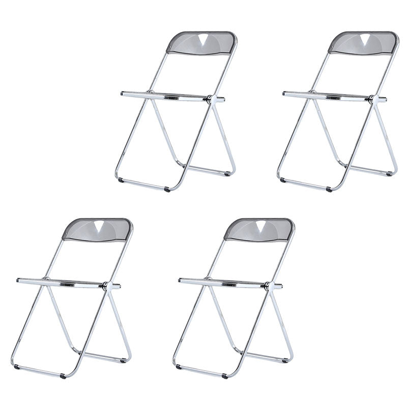 Industrial Style Open Back Dining Side Chair Plastic Dining Armless Chair Grey 4 Piece Set Clearhalo ' kitchen&dining_furn' 'Dining Chairs' 'Dining Tables & Seating' 'dining_chair' 'furn' 'furn_dining_chair' 'Furniture' 'furniture_dining_chair' 'Kitchen & Dining Furniture' 'kitchen' 4600320