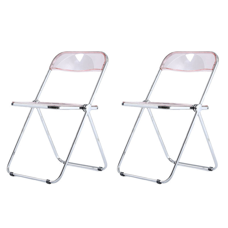 Industrial Style Open Back Dining Side Chair Plastic Dining Armless Chair Pink 2 Piece Set Clearhalo ' kitchen&dining_furn' 'Dining Chairs' 'Dining Tables & Seating' 'dining_chair' 'furn' 'furn_dining_chair' 'Furniture' 'furniture_dining_chair' 'Kitchen & Dining Furniture' 'kitchen' 4600323