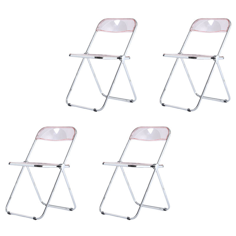 Industrial Style Open Back Dining Side Chair Plastic Dining Armless Chair Pink 4 Piece Set Clearhalo ' kitchen&dining_furn' 'Dining Chairs' 'Dining Tables & Seating' 'dining_chair' 'furn' 'furn_dining_chair' 'Furniture' 'furniture_dining_chair' 'Kitchen & Dining Furniture' 'kitchen' 4600324