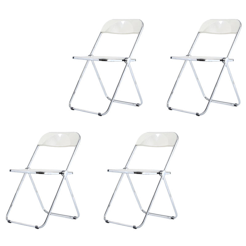 Industrial Style Open Back Dining Side Chair Plastic Dining Armless Chair White 4 Piece Set Clearhalo ' kitchen&dining_furn' 'Dining Chairs' 'Dining Tables & Seating' 'dining_chair' 'furn' 'furn_dining_chair' 'Furniture' 'furniture_dining_chair' 'Kitchen & Dining Furniture' 'kitchen' 4600327