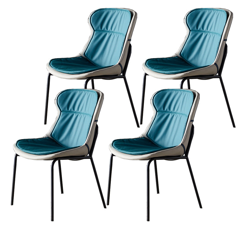 Metal Industrial Indoor-Outdoor Chairs Solid Back Side Chair Green 4 Piece Set Black Clearhalo ' kitchen&dining_furn' 'Dining Chairs' 'Dining Tables & Seating' 'dining_chair' 'furn' 'furn_dining_chair' 'Furniture' 'furniture_dining_chair' 'Kitchen & Dining Furniture' 'kitchen' 4600339