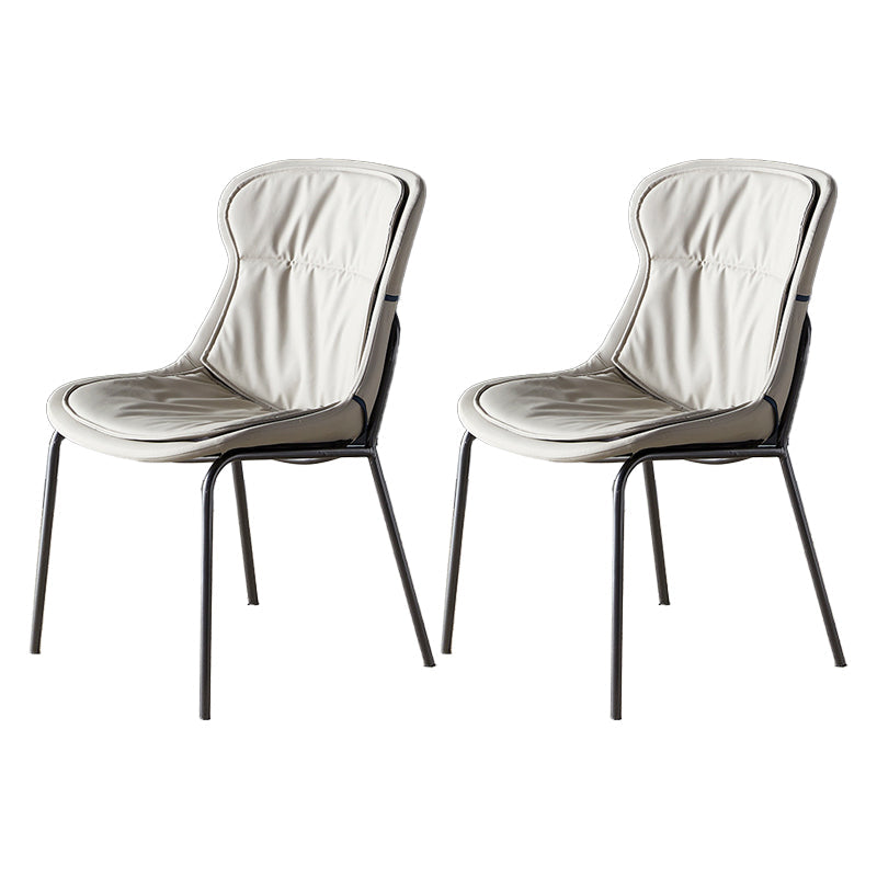 Metal Industrial Indoor-Outdoor Chairs Solid Back Side Chair Light Gray 2 Piece Set Silver Clearhalo ' kitchen&dining_furn' 'Dining Chairs' 'Dining Tables & Seating' 'dining_chair' 'furn' 'furn_dining_chair' 'Furniture' 'furniture_dining_chair' 'Kitchen & Dining Furniture' 'kitchen' 4600361