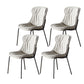 Metal Industrial Indoor-Outdoor Chairs Solid Back Side Chair Light Gray 4 Piece Set Silver Clearhalo ' kitchen&dining_furn' 'Dining Chairs' 'Dining Tables & Seating' 'dining_chair' 'furn' 'furn_dining_chair' 'Furniture' 'furniture_dining_chair' 'Kitchen & Dining Furniture' 'kitchen' 4600362