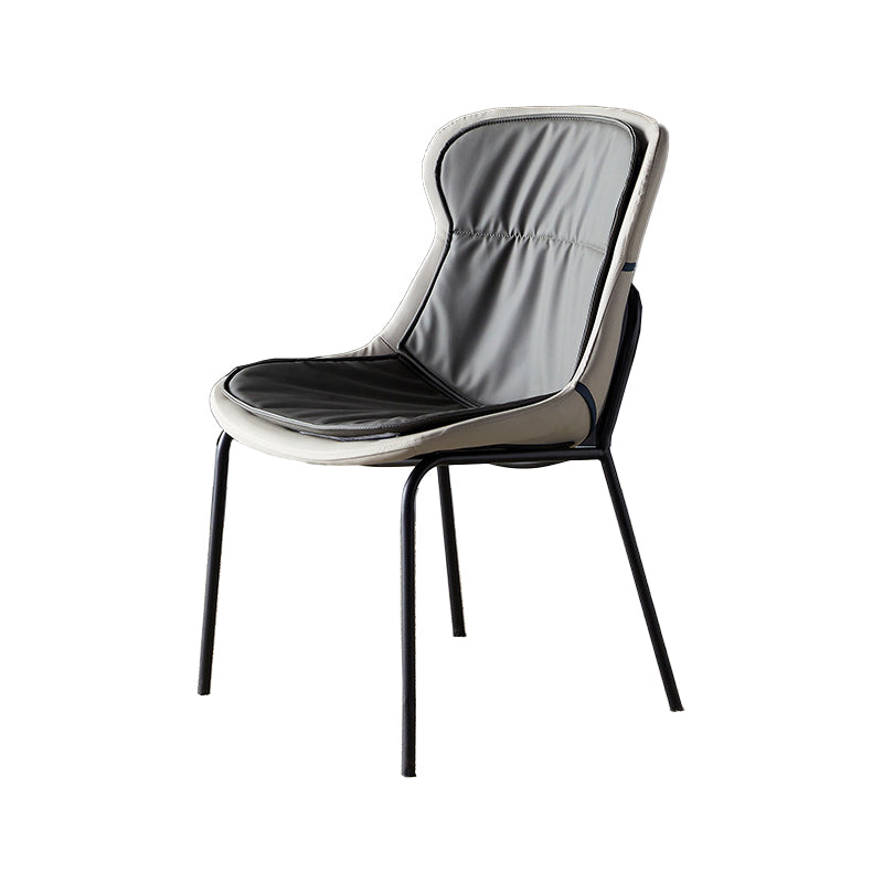 Metal Industrial Indoor-Outdoor Chairs Solid Back Side Chair Dark Gray 1 Piece Black Clearhalo ' kitchen&dining_furn' 'Dining Chairs' 'Dining Tables & Seating' 'dining_chair' 'furn' 'furn_dining_chair' 'Furniture' 'furniture_dining_chair' 'Kitchen & Dining Furniture' 'kitchen' 4600363