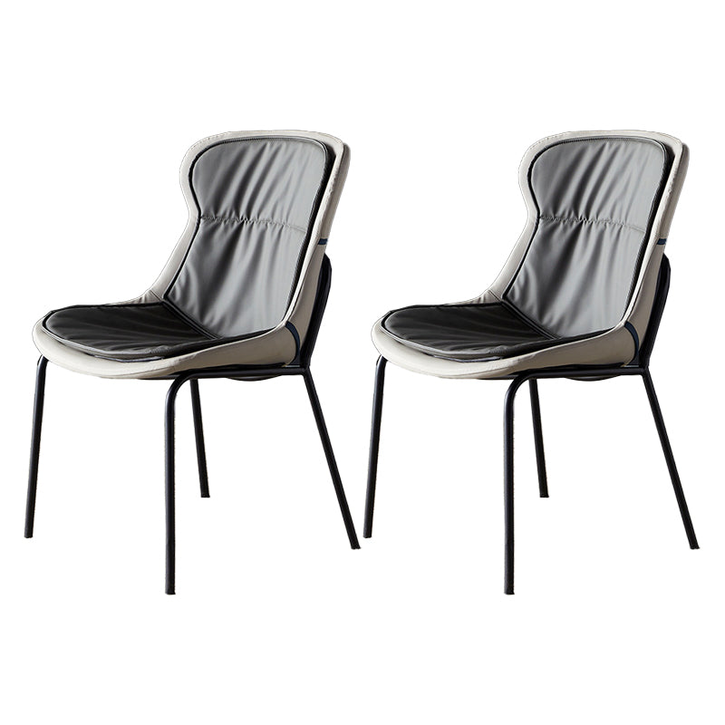 Metal Industrial Indoor-Outdoor Chairs Solid Back Side Chair Dark Gray 2 Piece Set Black Clearhalo ' kitchen&dining_furn' 'Dining Chairs' 'Dining Tables & Seating' 'dining_chair' 'furn' 'furn_dining_chair' 'Furniture' 'furniture_dining_chair' 'Kitchen & Dining Furniture' 'kitchen' 4600364