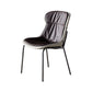 Metal Industrial Indoor-Outdoor Chairs Solid Back Side Chair Dark Brown 1 Piece Silver Clearhalo ' kitchen&dining_furn' 'Dining Chairs' 'Dining Tables & Seating' 'dining_chair' 'furn' 'furn_dining_chair' 'Furniture' 'furniture_dining_chair' 'Kitchen & Dining Furniture' 'kitchen' 4600381
