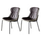 Metal Industrial Indoor-Outdoor Chairs Solid Back Side Chair Dark Brown 2 Piece Set Silver Clearhalo ' kitchen&dining_furn' 'Dining Chairs' 'Dining Tables & Seating' 'dining_chair' 'furn' 'furn_dining_chair' 'Furniture' 'furniture_dining_chair' 'Kitchen & Dining Furniture' 'kitchen' 4600382