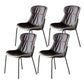 Metal Industrial Indoor-Outdoor Chairs Solid Back Side Chair Dark Brown 4 Piece Set Silver Clearhalo ' kitchen&dining_furn' 'Dining Chairs' 'Dining Tables & Seating' 'dining_chair' 'furn' 'furn_dining_chair' 'Furniture' 'furniture_dining_chair' 'Kitchen & Dining Furniture' 'kitchen' 4600383