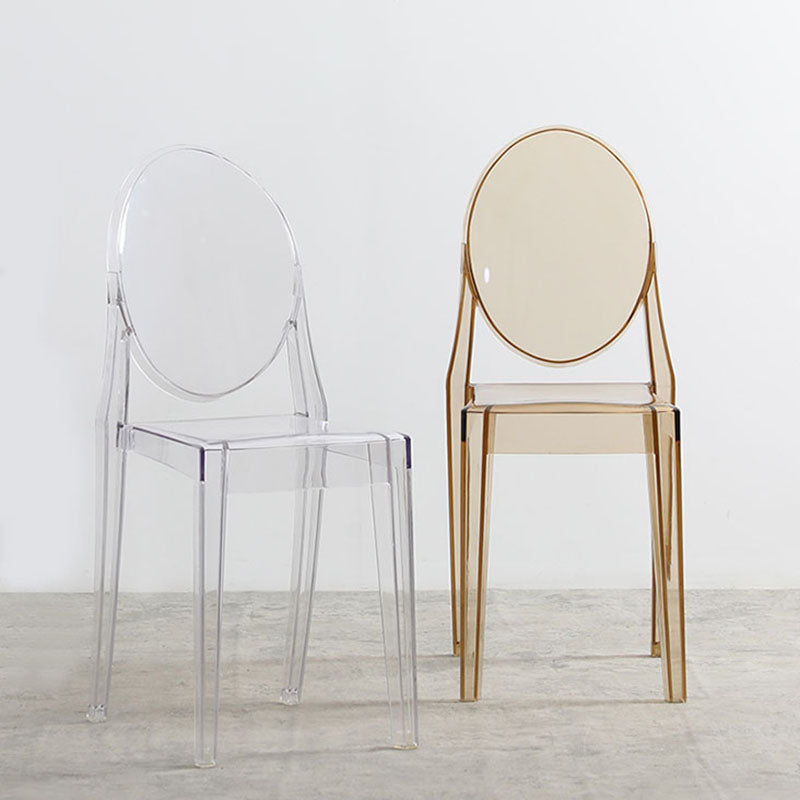 Scandinavian Design Stacking Plastic Dining Armless Chair Open Back Side Chair Clearhalo ' kitchen&dining_furn' 'Dining Chairs' 'Dining Tables & Seating' 'dining_chair' 'furn' 'furn_dining_chair' 'Furniture' 'furniture_dining_chair' 'Kitchen & Dining Furniture' 'kitchen' 4600385