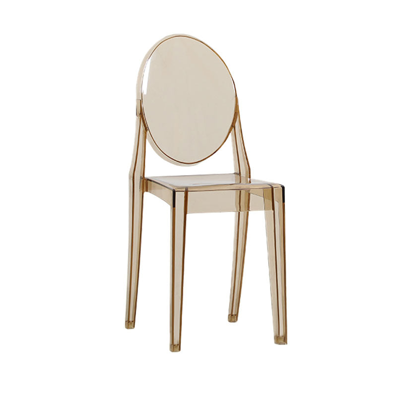 Scandinavian Design Stacking Plastic Dining Armless Chair Open Back Side Chair Amber-Red 1 Piece Clearhalo ' kitchen&dining_furn' 'Dining Chairs' 'Dining Tables & Seating' 'dining_chair' 'furn' 'furn_dining_chair' 'Furniture' 'furniture_dining_chair' 'Kitchen & Dining Furniture' 'kitchen' 4600386