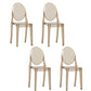 Scandinavian Design Stacking Plastic Dining Armless Chair Open Back Side Chair Amber-Red 4 Piece Set Clearhalo ' kitchen&dining_furn' 'Dining Chairs' 'Dining Tables & Seating' 'dining_chair' 'furn' 'furn_dining_chair' 'Furniture' 'furniture_dining_chair' 'Kitchen & Dining Furniture' 'kitchen' 4600389