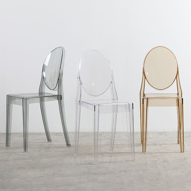 Scandinavian Design Stacking Plastic Dining Armless Chair Open Back Side Chair Clearhalo ' kitchen&dining_furn' 'Dining Chairs' 'Dining Tables & Seating' 'dining_chair' 'furn' 'furn_dining_chair' 'Furniture' 'furniture_dining_chair' 'Kitchen & Dining Furniture' 'kitchen' 4600390