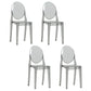 Scandinavian Design Stacking Plastic Dining Armless Chair Open Back Side Chair Smoke Gray 4 Piece Set Clearhalo ' kitchen&dining_furn' 'Dining Chairs' 'Dining Tables & Seating' 'dining_chair' 'furn' 'furn_dining_chair' 'Furniture' 'furniture_dining_chair' 'Kitchen & Dining Furniture' 'kitchen' 4600395