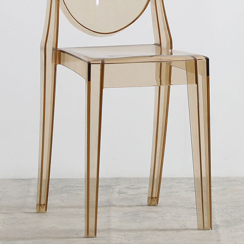 Scandinavian Design Stacking Plastic Dining Armless Chair Open Back Side Chair Clearhalo ' kitchen&dining_furn' 'Dining Chairs' 'Dining Tables & Seating' 'dining_chair' 'furn' 'furn_dining_chair' 'Furniture' 'furniture_dining_chair' 'Kitchen & Dining Furniture' 'kitchen' 4600396