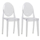 Scandinavian Design Stacking Plastic Dining Armless Chair Open Back Side Chair Clear 2 Piece Set Clearhalo ' kitchen&dining_furn' 'Dining Chairs' 'Dining Tables & Seating' 'dining_chair' 'furn' 'furn_dining_chair' 'Furniture' 'furniture_dining_chair' 'Kitchen & Dining Furniture' 'kitchen' 4600399