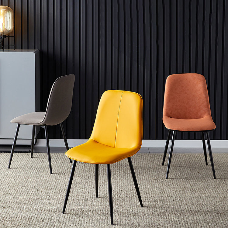 Modern Home Solid Back Side Chair Matte Finish Upholstered Dining Chair Clearhalo ' kitchen&dining_furn' 'Dining Chairs' 'Dining Tables & Seating' 'dining_chair' 'furn' 'furn_dining_chair' 'Furniture' 'furniture_dining_chair' 'Kitchen & Dining Furniture' 'kitchen' 4600402