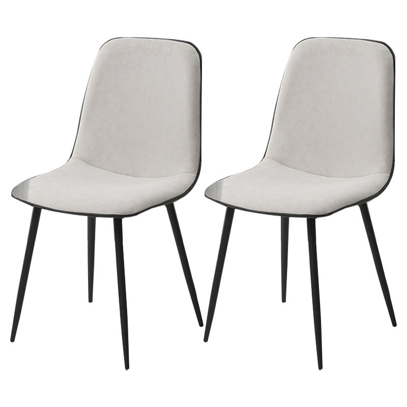 Modern Home Solid Back Side Chair Matte Finish Upholstered Dining Chair White 2 Piece Set Clearhalo ' kitchen&dining_furn' 'Dining Chairs' 'Dining Tables & Seating' 'dining_chair' 'furn' 'furn_dining_chair' 'Furniture' 'furniture_dining_chair' 'Kitchen & Dining Furniture' 'kitchen' 4600404